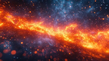 Naklejka premium Abstract particle explosions with glowing vibrant streaks, swirling gradients, and dynamic overlays