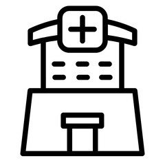 Hospital Park City Line Icon