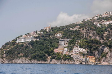 Fototapeta premium view of the town of Amalfi from the sea