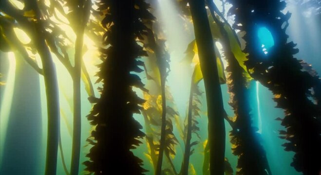 Vibrant Kelp Forest Beneath the Surface