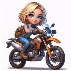 Adventurous Traveler Cheerful Biker Character Excitement of Discovery and Travel Preparation
