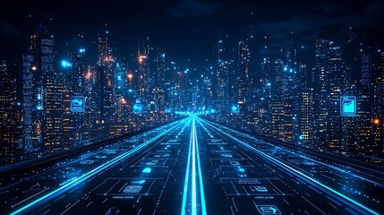 Futuristic City of Light and Innovation   Visionary Roadmap for Business Growth and Strategy