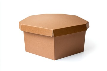 Octagonal cardboard box isolated on a white background