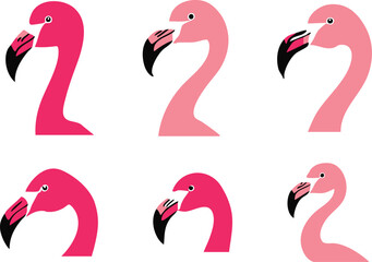 Flamingo Profile Vector Silhouette for Custom Graphics