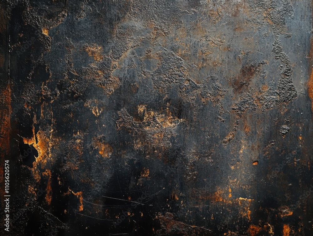 Poster Dark Metal Surface With Rust And Texture