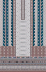 women's dress front panel design for digital textile fabric print.	
