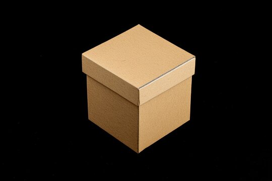 Square RSC box isolated on a black background