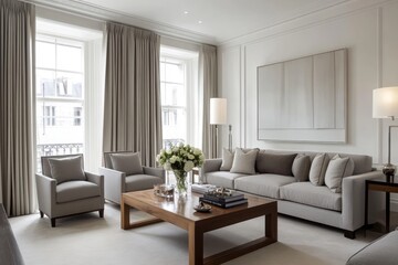 Elegant Modern Living Room Interior Design With Neutral Tones