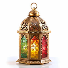Arabic lantern on white background