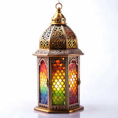 Arabic lantern on white background