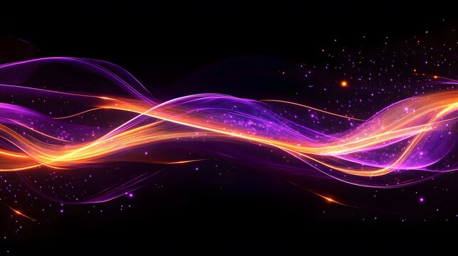 Abstract circuit design with glowing purple and oran beaa AI generated illustration