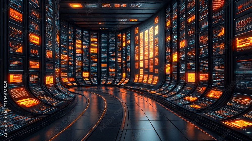 Poster a futuristic meeting room where professionals engage with holographic data visualizations stock phot