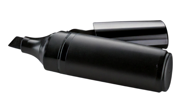 Bold Black Permanent Marker on White Canvas