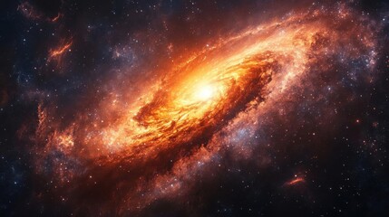 Fototapeta premium Cosmic nebula swirls with glowing radiant edges, layered depth, and intricate particle textures