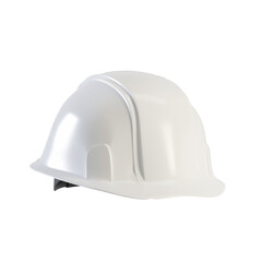 Fototapeta premium White hard hat isolated on white background, 3d render. White helmet cutout for Labour Day concept.