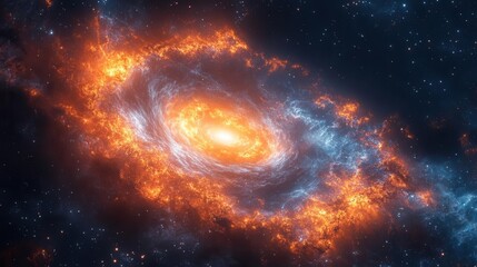 Obraz premium Cosmic nebula swirls with glowing radiant edges, layered depth, and intricate particle textures