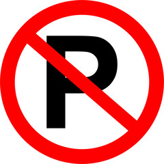 illustration or vector symbol of no parking sign. no parking of motorbikes or cars