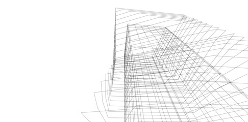 abstract architecture vector 3d illustration