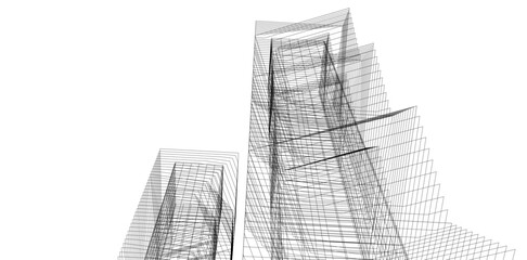 abstract architecture vector 3d illustration