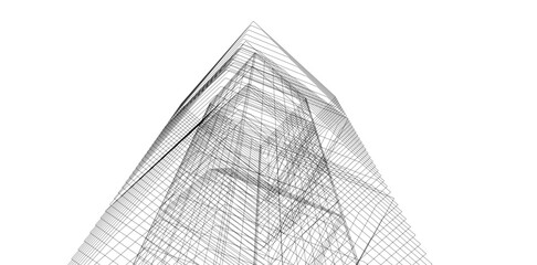 abstract architecture vector 3d illustration