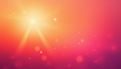 Fototapeta premium Gradient sunset background with orange to fuchsia glow and bokeh