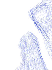 abstract architecture vector 3d illustration