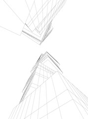 Obraz premium abstract architecture vector 3d illustration