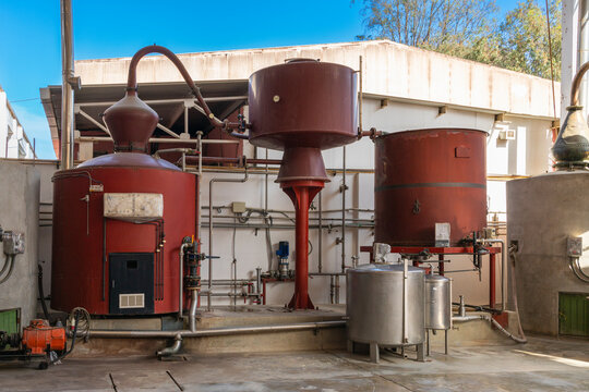 Distillation equipment for pisco production, Tacama Winery, Ica, Peru