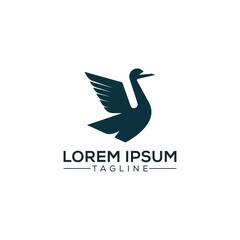 Bird logo template, Abstract swan logo design