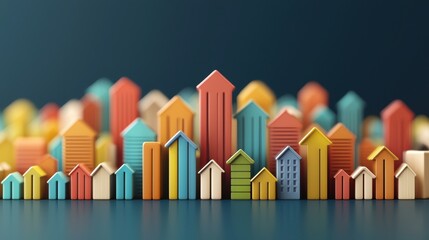 Obraz premium Visual analysis of global real estate market trends and insights