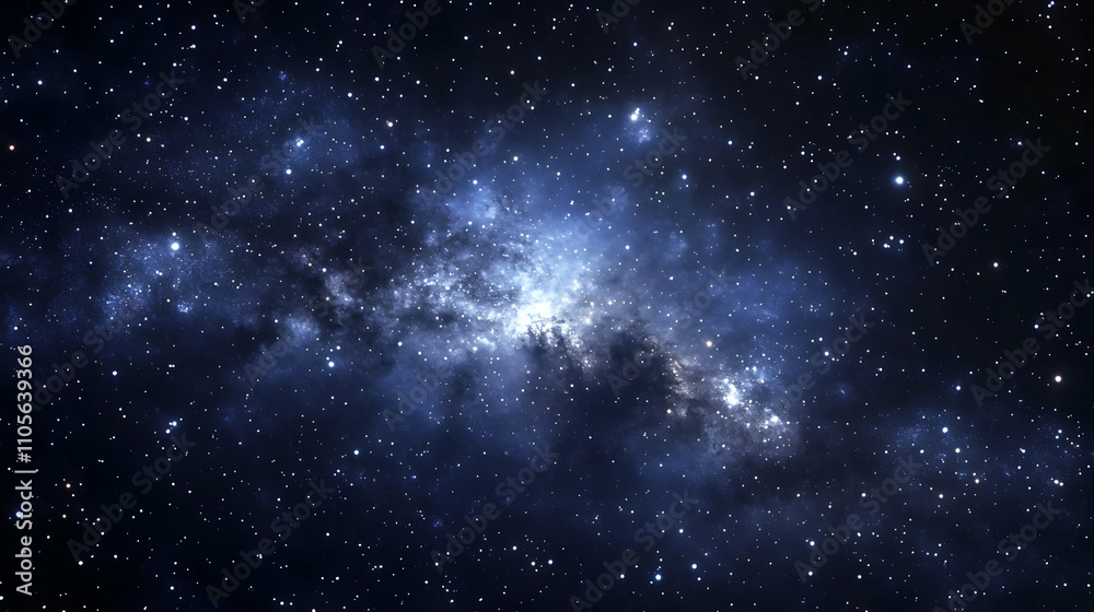 Canvas Prints a cosmic dance of stars and nebulae, illuminated by distant light, creating a breathtaking abstract 