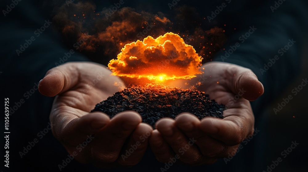 Poster a digital ecosystem of scalable cloud services optimizing business operations stock photo with side 