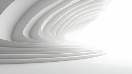 Fototapeta premium Abstract 3D White Curved Architectural Background with Light