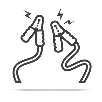 black jumper cables sparking clip art preview