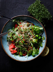 Reisnudelsalat mit Microgreens