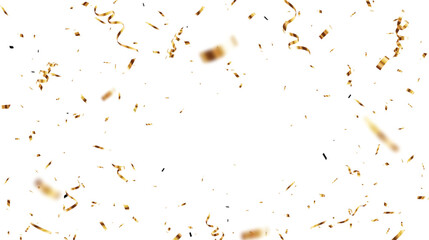 Gold confetti celebrations and party banner