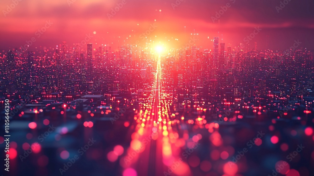 Poster a corporate environment where iot-enabled devices streamline daily operations stock photo with side 