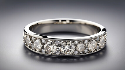 silver ring with diamonds