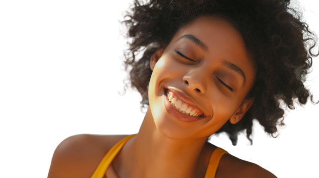 Isolated Woman Laughing with Transparent Background