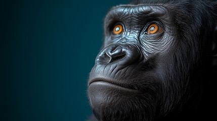 Obraz premium King Kong, cinematic pose, fierce eyes, resolute face, soft pastel backdrop, studio lights