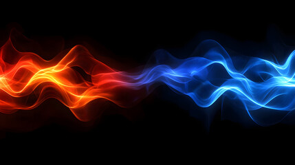 Exploring Mood Swings: The Visual Dance of Calm Blues and Fiery Reds in an Abstract Wave