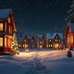 Fototapeta premium Christmas night in the city