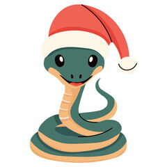 Fototapeta premium snake in santa hat