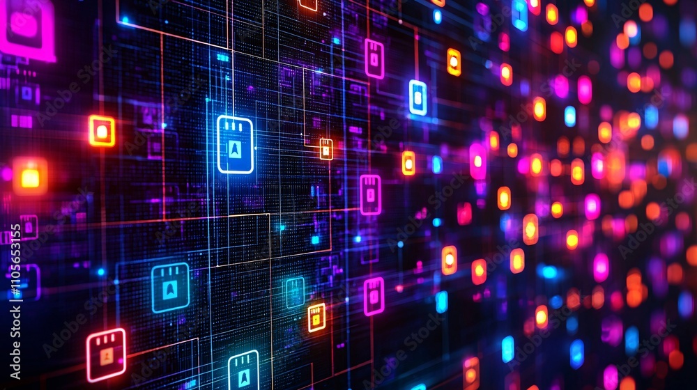 Poster a business meeting discussing cybersecurity solutions for protecting client data stock photo with si