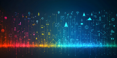 Abstract Colorful Data Network Illustration