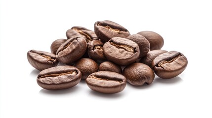 Obraz premium Coffee beans isolated on white background, clipping path, full depth of field.