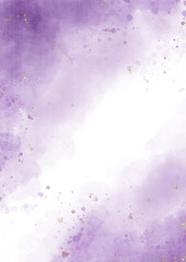 Abstract purple watercolor on white background, hand painted. artistic design templates for invitations , posters, cards, covers, wedding invitation or birthday.