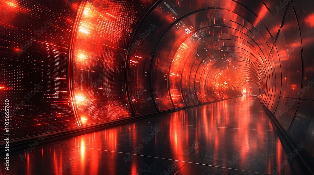 Poster a futuristic data center representing the synergy of innovation and cybersecurity stock photo with s