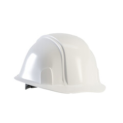 Fototapeta premium White hard hat isolated on white background, 3d render. White helmet cutout for Labour Day concept.