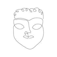 continuous line beautiful woman line art illustration
